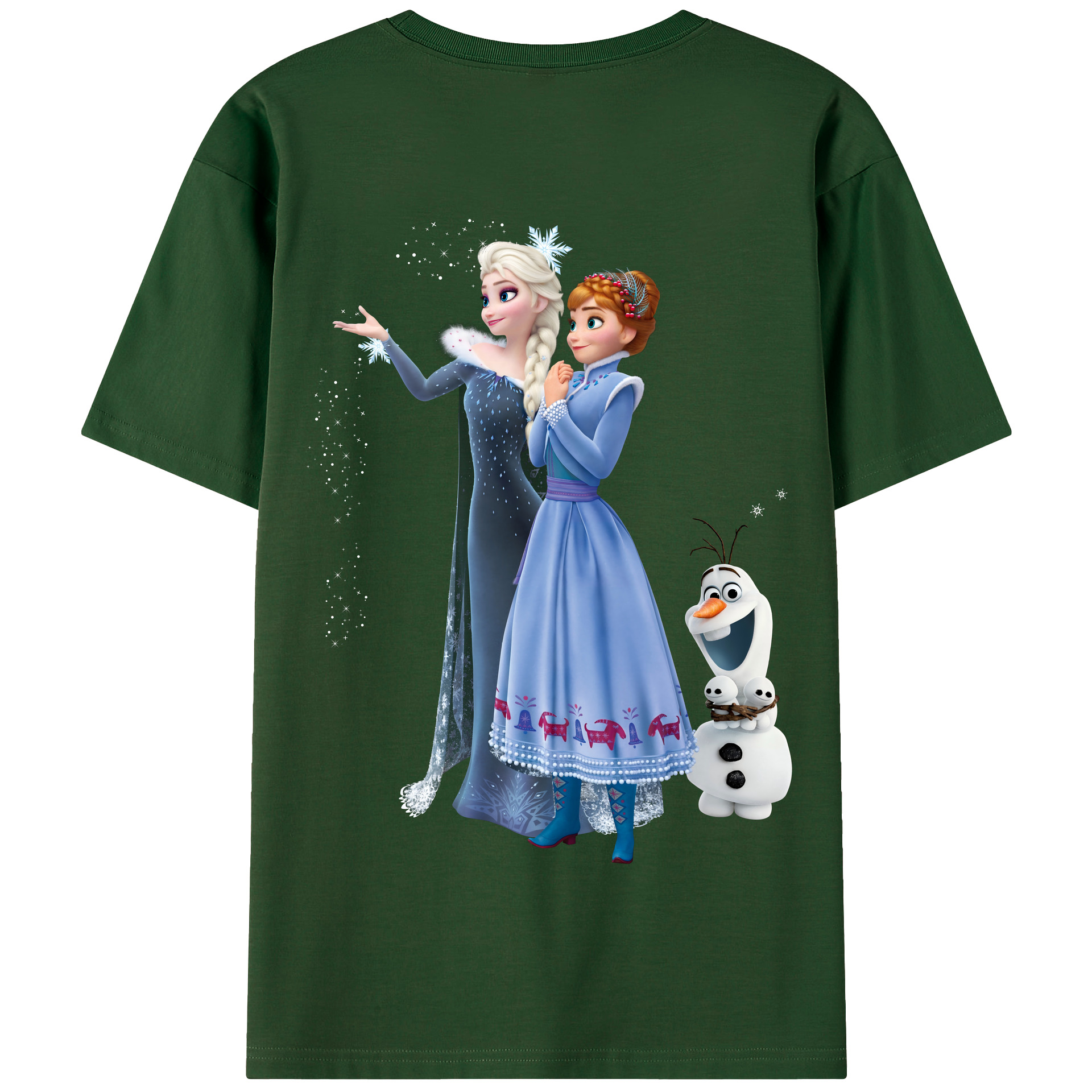 （画像用） アナと雪の女王 アンナ エルサ Frozen Anna Elsa 綿100％半袖Tシャツ（背面プリント）